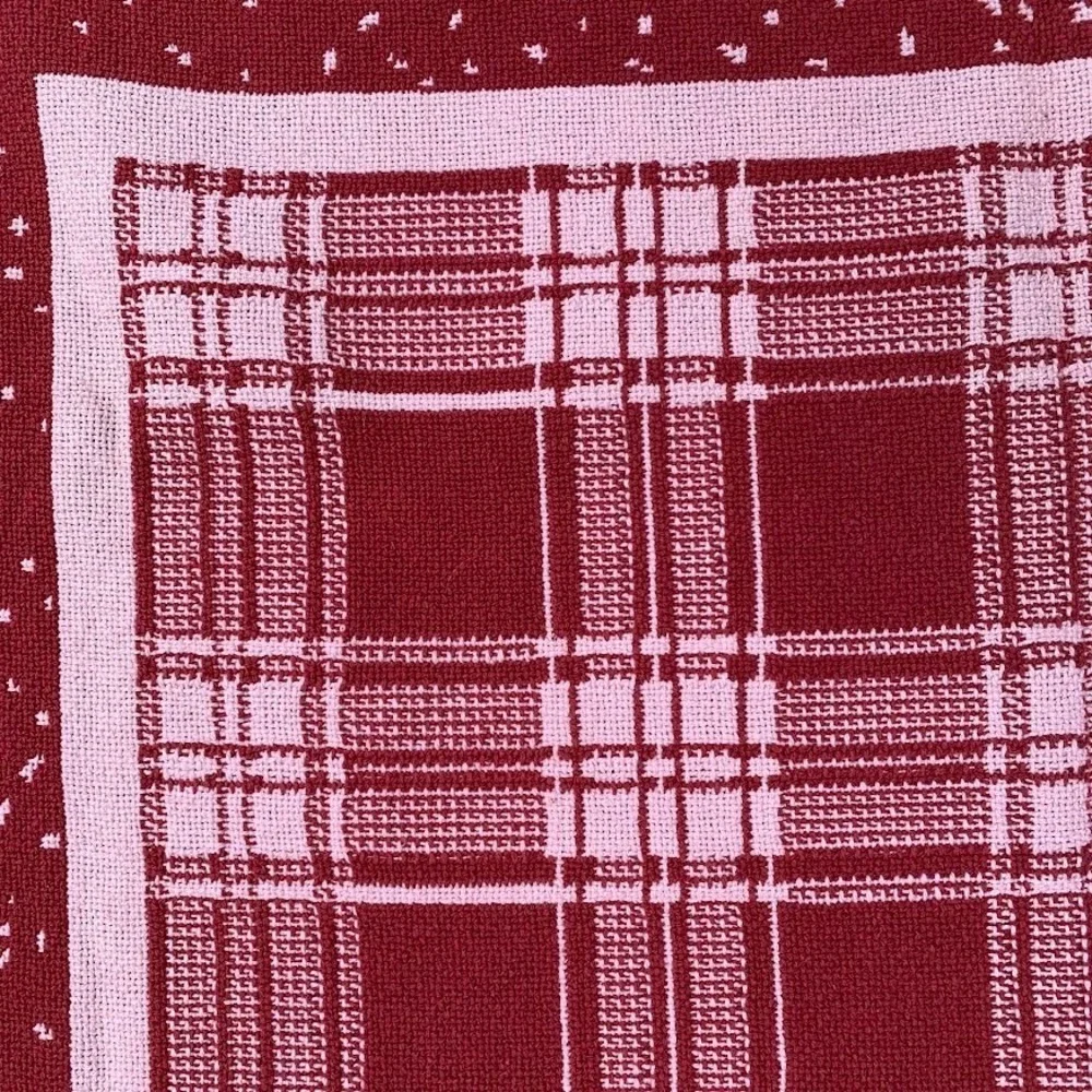 Christmas Village Red/White Woven Throw Blanket Tapestry Holiday‎ Reindeer